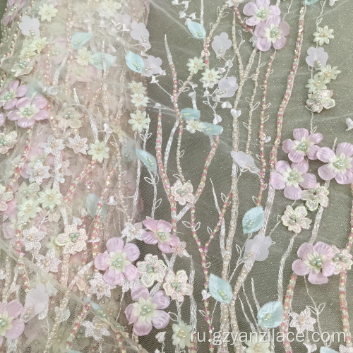 Розовая каменная вышиванка для платья